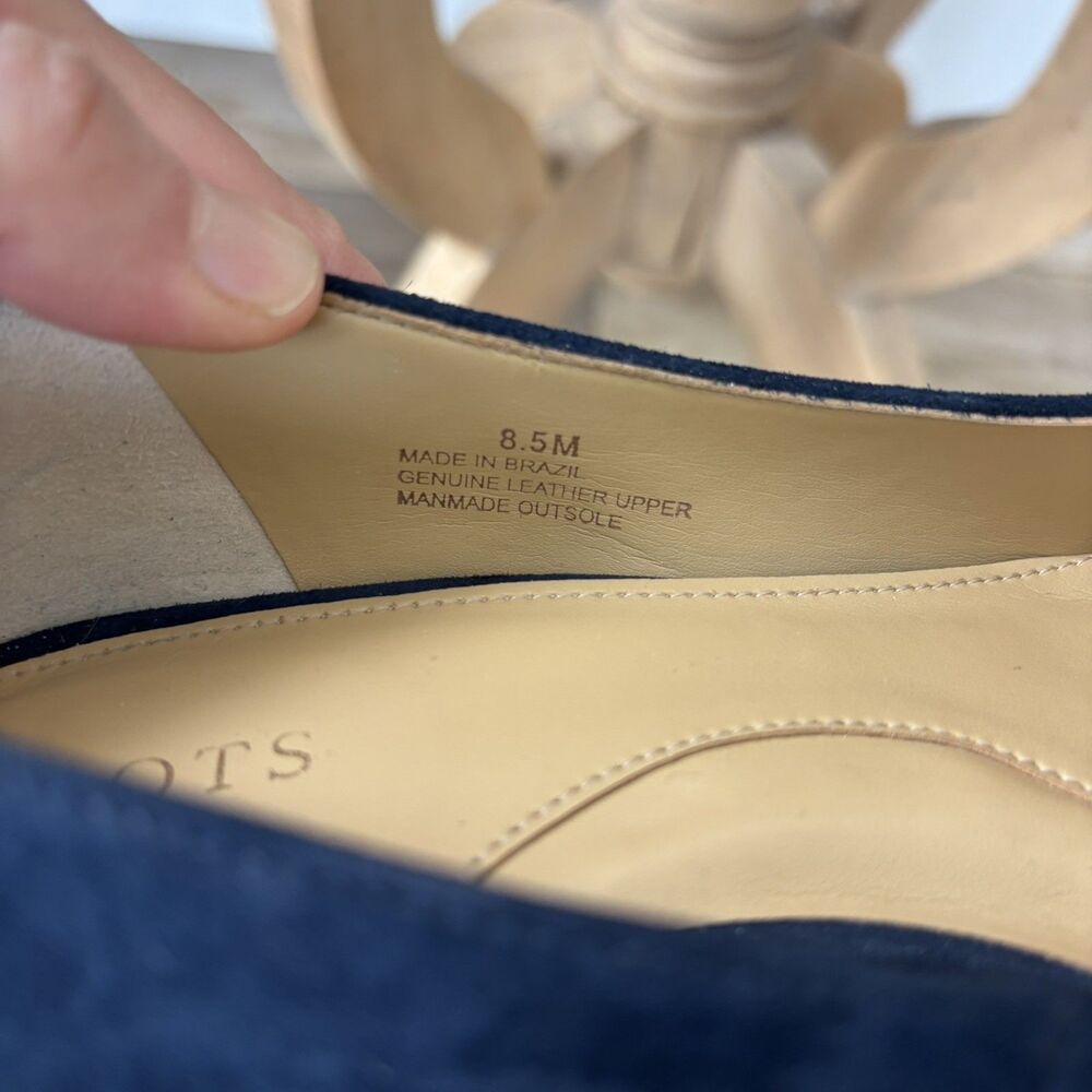 Talbots Navy Suede Leather Pumps Block Heel Size 8.5M Rhinestone Glam Event Chic - Picture 10 of 12